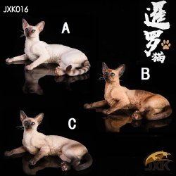 画像1: JxK Studio 1/6　シャム猫 寝そべり 3種 JxK016 *お取り寄せ