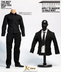 画像4: JXTOYS 1/6 メンズ ブラック スーツ セット ≪ミディアム マッスル ボディ/素体用 ≫ JX-034 *予約