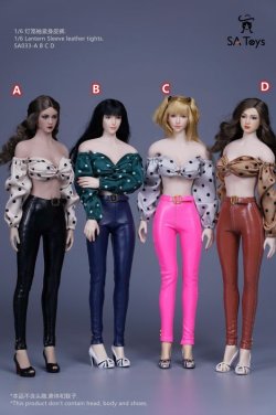 画像1: SA Toys 1/6 フィギュア用 女性 ランタンスリーブトップス＆タイトパンツ 4種 SA033 *お取り寄せ