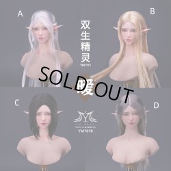 画像1: YMTOYS 1/6 エルフ 女性ヘッド Ai 4種 YMT078 *予約 