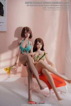 画像13: TBLeague 1/6 スーパーフレキシブル シームレス女性素体 ペール サンタン ラージバスト ≪足首シームレス型≫ 2種 S50A S51A *お取り寄せ