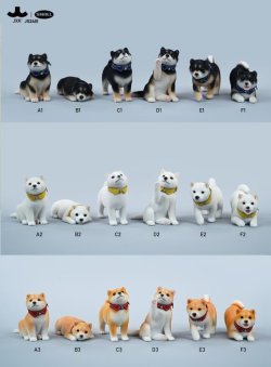 画像1: JxK Studio 1/12 SMALL フロッキング 柴犬 JS2401 *予約