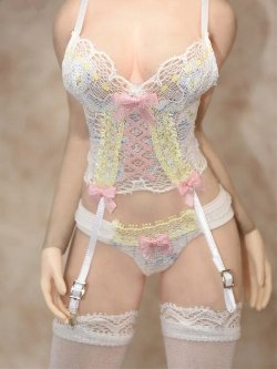 画像2: FBT-st 1/6 フィギュア用 女性 下着 ビスチェ ショーツ ストッキング *お取り寄せ