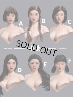 画像1: YMTOYS 1/6 アジアン フィメール 女性 “ 小麦 ” ヘッド 眼球可動 6種 YMT108 *予約 