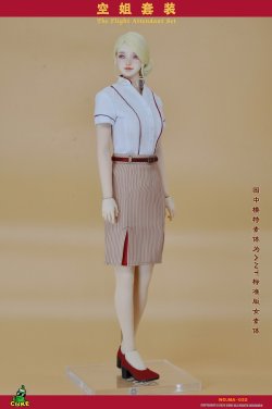 画像1: CUKE TOYS 1/6 Q航空 客室乗務員 キャビンアテンダント CA 制服 sky blue セット MA-032 *予約