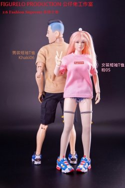 画像3: FIGURELO Production 1/6 FP-F ファッション T-シャツ 女性フィギュア用 6種 & 6色セット *予約