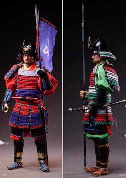 画像1: Royal Cat Studio 1/6 風林火山第2弾 色威二枚胴具足槍武士 / 赤紺肩威二枚胴具足槍武士 アクションフィギュア 2種 KOC-007 / KOC-007 *予約