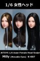 JKTOYS 1/6 アジアン 女性ヘッド ミリー 眼球可動 3種 K-007 *予約