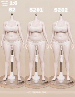 画像1: Prime Doll Toys 1/6 アーティキュレーテッド プラチナシリコン 女性素体 可動フィギュア ボディ S2シリーズ 【白肌 ぽっちゃり】 3種 *予約 
