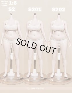 画像1: Prime Doll Toys 1/6 アーティキュレーテッド プラチナシリコン 女性素体 可動フィギュア ボディ S2シリーズ 【白肌 ぽっちゃり】 3種 *予約 