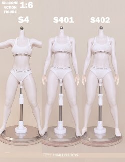画像1: Prime Doll Toys 1/6 アーティキュレーテッド プラチナシリコン 女性素体 可動フィギュア ボディ S4シリーズ 【白肌 スリム】 3種 *予約 