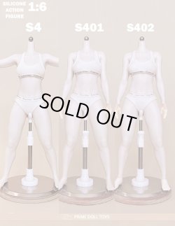 画像1: Prime Doll Toys 1/6 アーティキュレーテッド プラチナシリコン 女性素体 可動フィギュア ボディ S4シリーズ 【白肌 スリム】 3種 *予約 