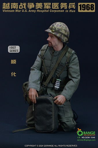 QORANGE QOTOYS QOM-10046 1/6 ベトナム戦争 アメリカ陸軍 衛生兵 フエの戦い 1968 Vietnam War U.S.  Army Hospital Corpsman in Hue アクションフィギュア - 1/6フィギュア通販専門店 トレジャートイズ