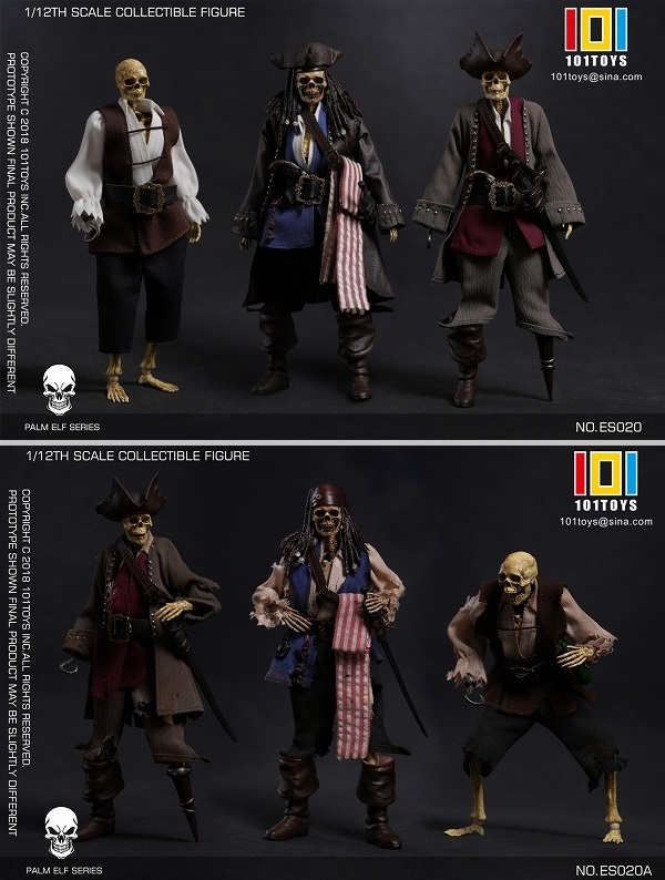 101TOYS 1/12 スケルトン パイレーツ トリオ セット アクションフィギュア ES020 2種 *予約