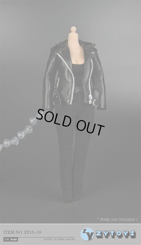 ZYTOYS 1/6 女性ブラック レザージャケットセット T800 *お