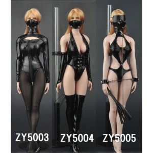 画像: ZYTOYS　1/6　女性 ブラック レザー セクシー ランジェリー セット　ZY5003/ZY5004/ZY5005　*お取り寄せ