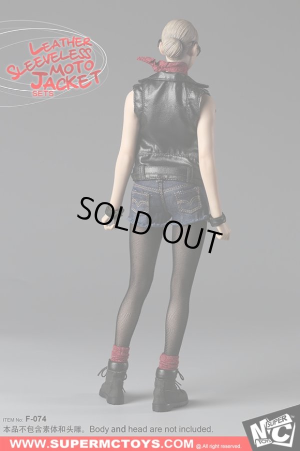 ドールアクセサリー　1/6用 女性用 レザースリーブレス モトジャケットセット SuperMCTOYS 1/6 女性 レザー ノースリーブ モト ジャケット
