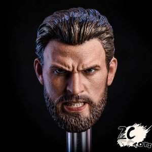 画像: ZCTOYS キャプテン アングリー ヘッド ひげ版 Cap T-07 head 1/6　*予約　