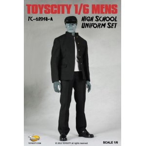 画像: TOYSCITY　男性学生服セット（学生帽付き） （ブラック／ホワイト）　1/6　*お取り寄せ