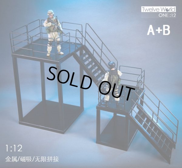 TWTOYS 1/12 メタル 階段 ミリタリー ジオラマ 2種 TW1904-A/B
