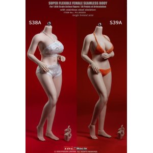 画像: TBLeague 1/6 スーパーフレキシブル シームレス女性素体 ≪豊満体型≫ ラージバスト ヘッドなし フットパーツ着脱 S38A S39A *お取り寄せ