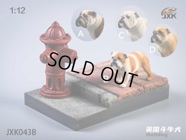 画像1: JxK Studio 1/12 ブルドッグ 犬 with ジオラマスタンド 4種 JKX043 *お取り寄せ