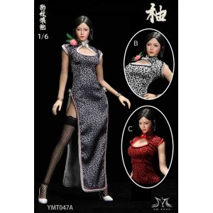 画像: YMTOYS 1/6  女性ヘッド 柚 ＆ チャイナドレス レオパード 豹柄 セット 3種 YMT047 *お取り寄せ 