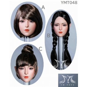 画像: YMTOYS 1/6 YMT048 女性ヘッド  3種 *お取り寄せ