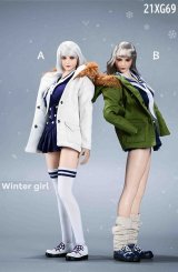 画像: VSTOYS 1/6 "ウィンター ガール" ヘッド ＆ セーラー服 セット 女性フィギュア用 2種 21XG69 *予約