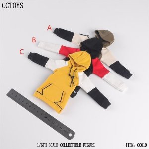 画像: CCTOYS 1/6 男性 メンズ フードトレーナーパーカー マルチカラー フィギュア用 3種 CC019 *予約