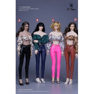 画像: SA Toys 1/6 フィギュア用 女性 ランタンスリーブトップス＆タイトパンツ 4種 SA033 *お取り寄せ