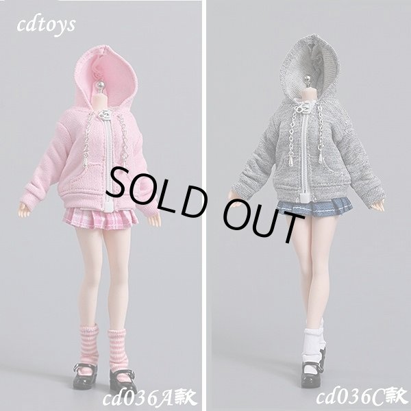 画像1: CDToys 1/12 フード付きセーター プリーツスカート セット 女性フィギュア用 6種 TBLeague CD036 *予約 