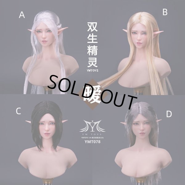 画像1: YMTOYS 1/6 エルフ 女性ヘッド Ai 4種 YMT078 *予約 