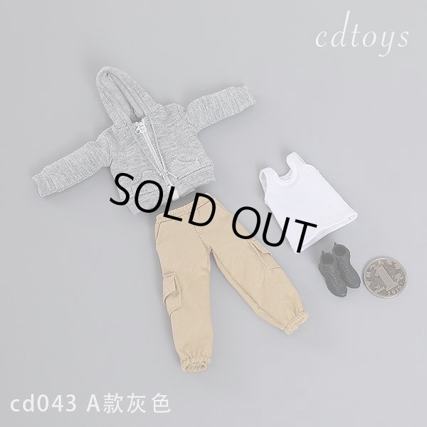 画像1: CDToys 1/12 カーゴパンツ フードスウェット タンクトップ セット 男性フィギュア用 TBLeague CD043 6種 *予約 