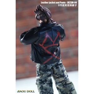 画像: Jiaou Doll 1/12 JO23X-04 メンズ レザージャケット & カモフラパンツ セット * 予約　