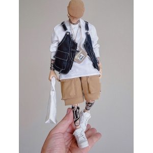 画像: Male clothes 1/16 デニム ワーカー ベスト *予約