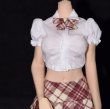 画像12: Custom 1/6 女性用 ちょうちん袖 ショート丈 シャツ 、リボンタイ等 9種 アクションフィギュア用 *予約