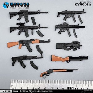 画像: ZYTOYS 1/12 ライフル 武器 9個パック ZY6001A *予約