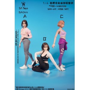 画像: SA Toys 1/6 ハイウエスト スリムフィット ヨガ コスチュームセット 女性フィギュア用 3種 SA044 *お取り寄せ