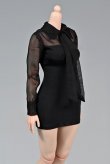 画像2: FBT-st 1/6 フィギュア用 女性 服 シースルー ブラック ワンピース ドレス *予約