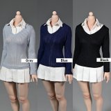 画像: FBT-st 1/6 フィギュア用 女性 服 ニットセーター 付け襟 付けスカート ワンピース ドレス *お取り寄せ