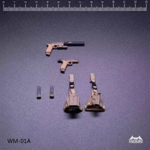 画像: HASUKI 1/12 Glock G17 ウェポン アクセサリセット 2種 WM-01A / WM-01B アクションフィギュア用 *予約