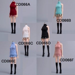 画像: CDToys 1/6 CD066 スクールガール ニットベスト スカート セット 女性フィギュア用 6種 *予約