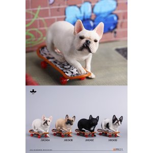 画像: JXK Studio 1/6 フレンチブルドッグ オン・ザ・スケートボード 4種 JXK243 *お取り寄せ