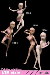 画像: 86TOYS 1/12 少女 ドール 素体 ボディ アクションフィギュア お尻大きめ 大胸 巨胸 ペール サンタン T86-ST05 T86-ST06 4種 *予約