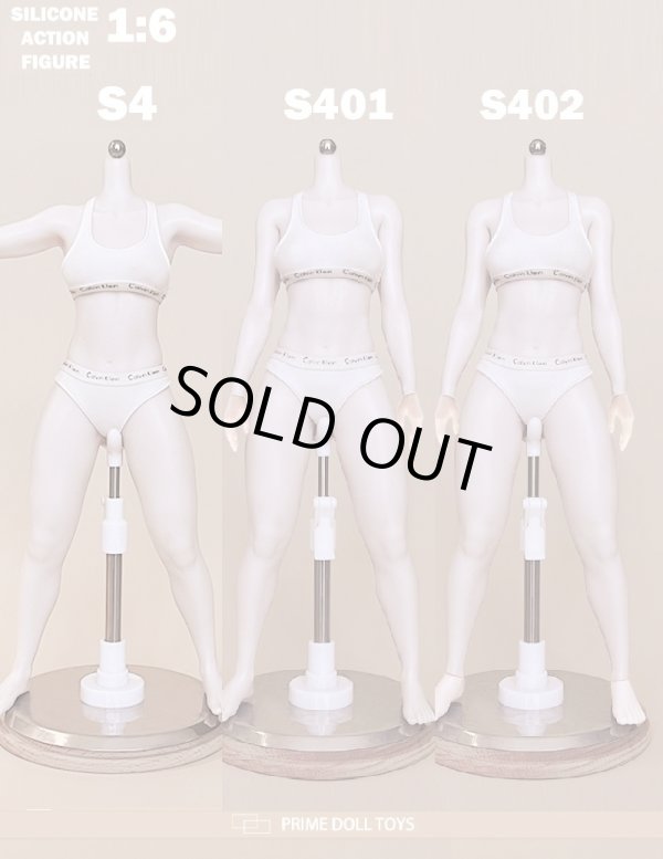 画像1: Prime Doll Toys 1/6 アーティキュレーテッド プラチナシリコン 女性素体 可動フィギュア ボディ S4シリーズ 【白肌 スリム】 3種 *予約 