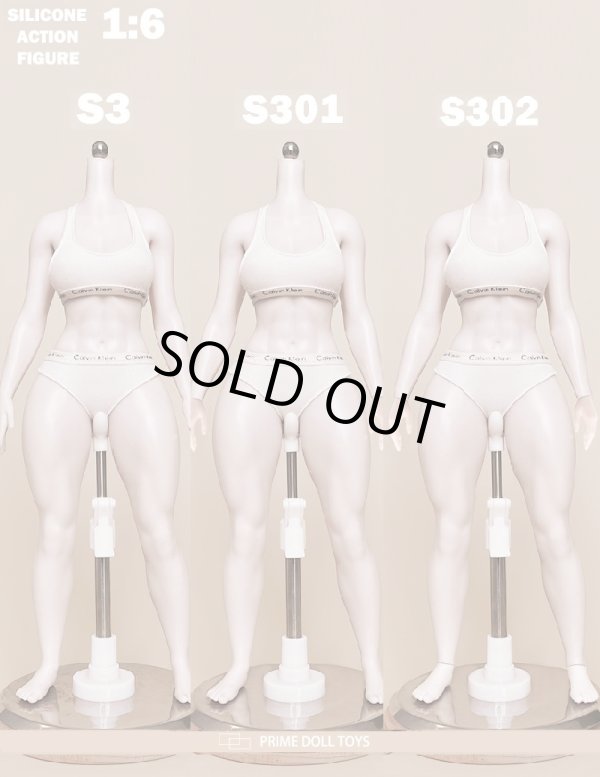 画像1: Prime Doll Toys 1/6 アーティキュレーテッド プラチナシリコン 女性素体 可動フィギュア ボディ S3シリーズ 【白肌 筋肉質】 3種 *予約 