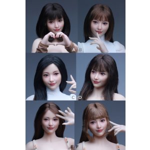 画像: Z6TOYS 1/6 アジア女性 スマイル美人 ヘッド 眼球可動 6種 ZC021 *予約