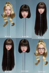 画像: JKTOYS 1/6 アジアン 女性ヘッド キャリス 眼球可動 3種 K-011ABC  / メガネ付3種 K-011ABC+  *予約
