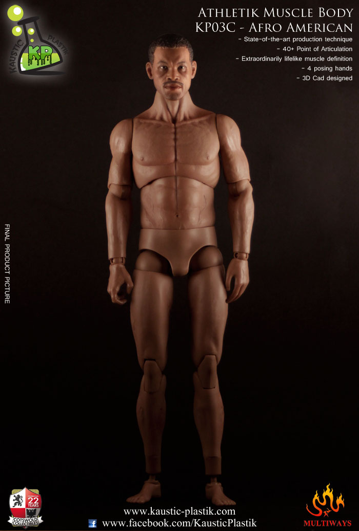 画像1: Kaustik Plastic  黒人男性素体（ヘッド付き） Athletik Muscle Body KP03C - Afro American Version 1/6  *お取り寄せ　